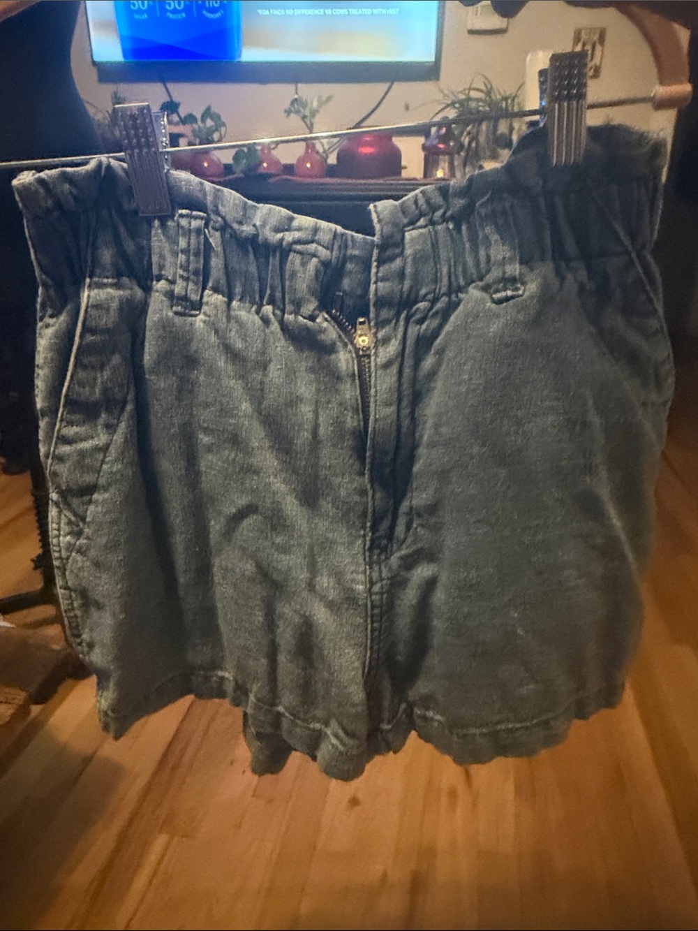 Universal Thread Washed Blue Paperbag Denim Shorts